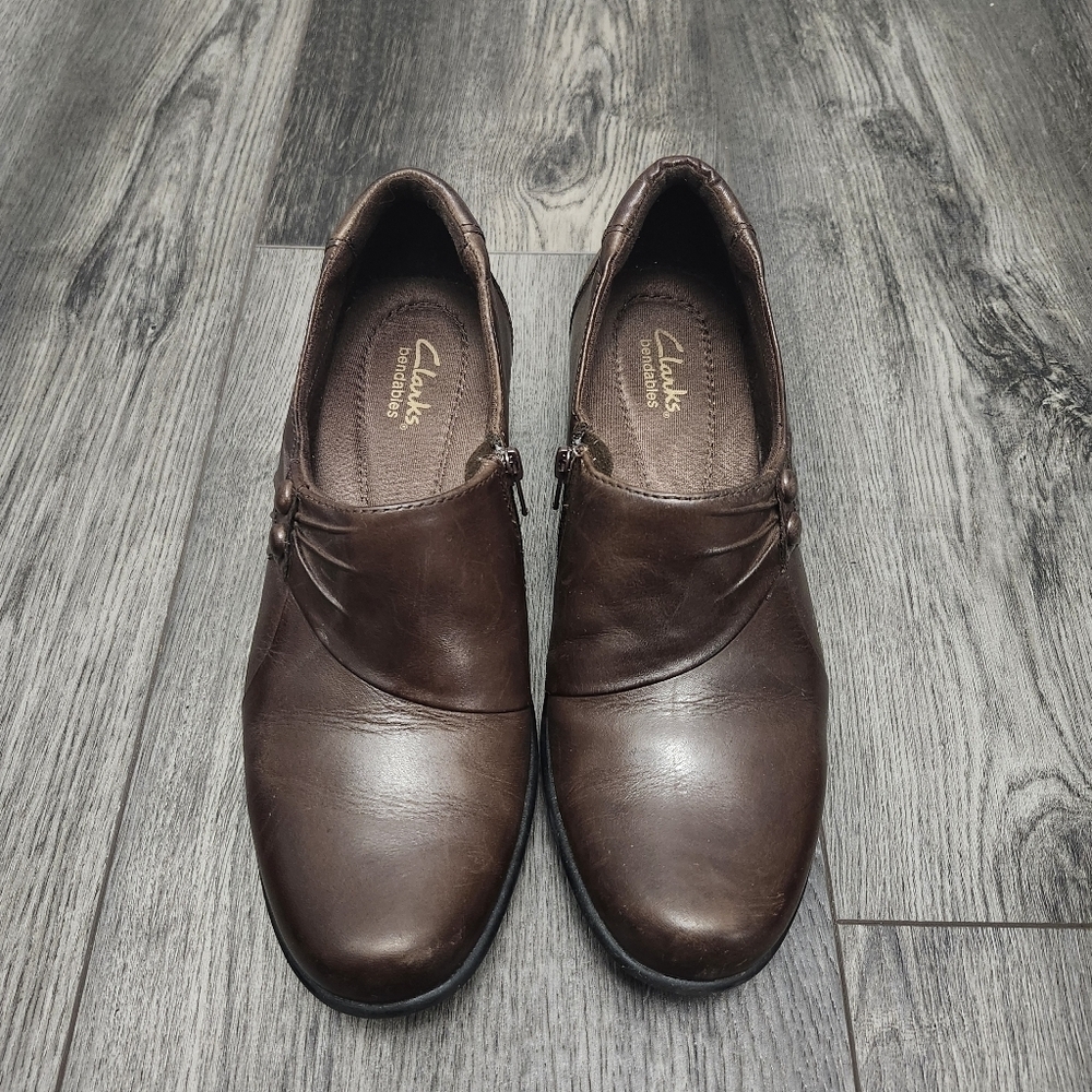Clarks women's bendables shoes size 7.5 brown leather upper